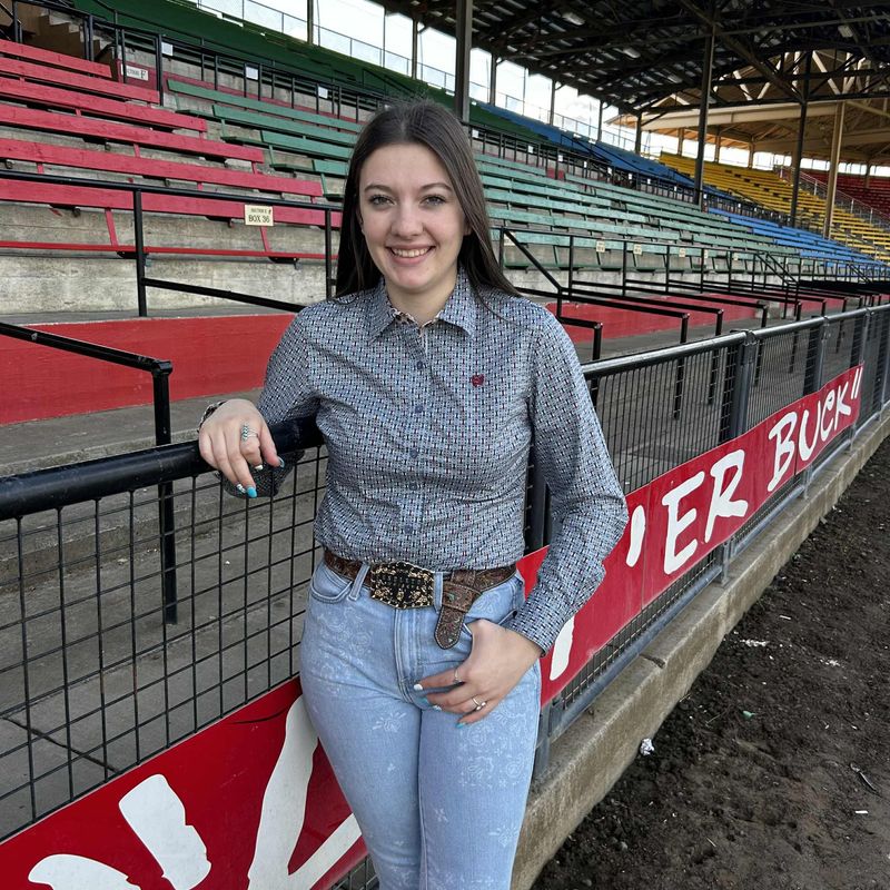 Ladies Cinch Pendleton Round-Up Block Long Sleeve Button Up