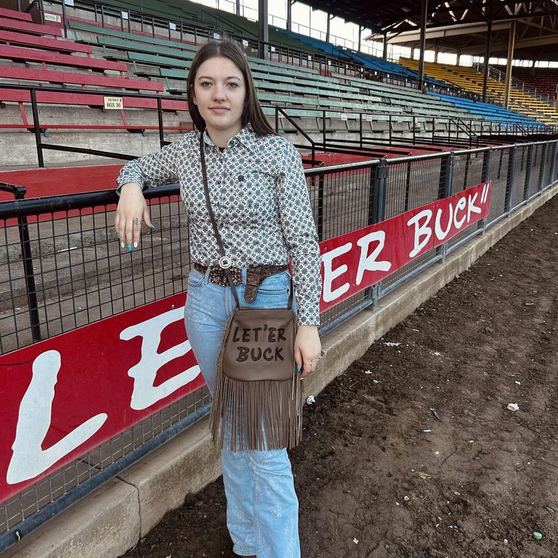 Pendleton Round-Up Brown Leather Let &#39;er Buck Purse