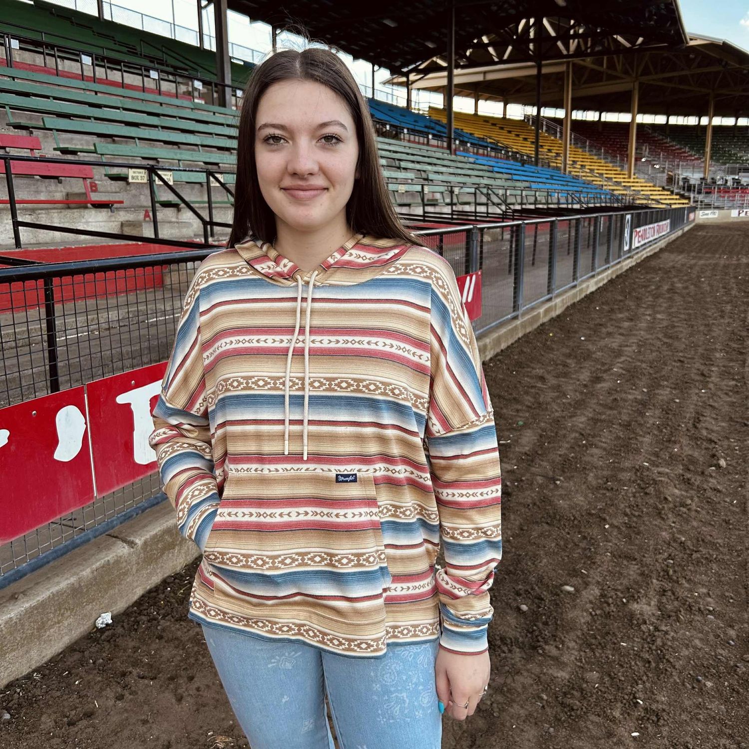 Ladies Wrangler Pendleton Round-Up Golden Stripe Retro Hoodie
