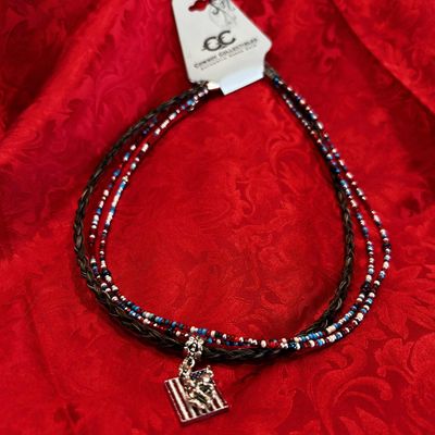 Pendleton Round-Up Beaded Horse Hair Flag Necklace