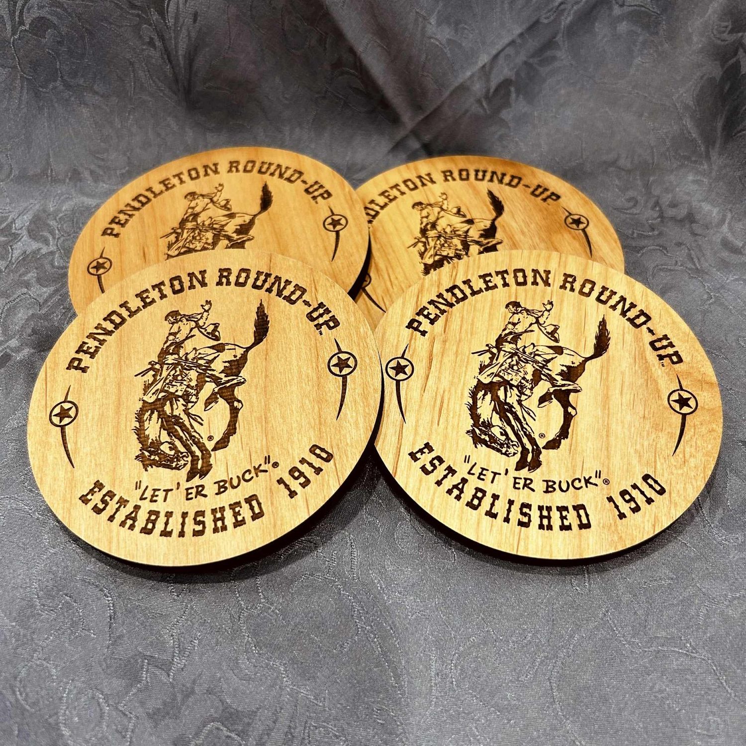Pendleton Round-Up Alder Wood Coaster Set