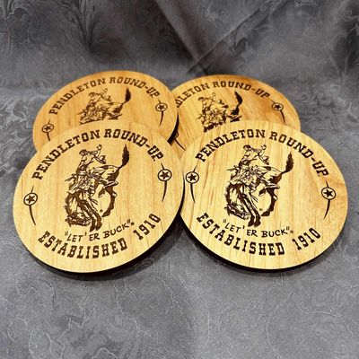 Pendleton Round-Up Alder Wood Coaster Set