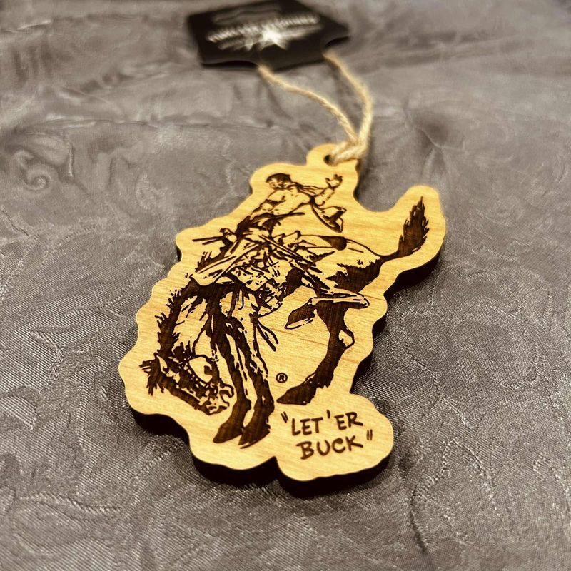 Pendleton Round-Up Wooden Cut Out Bucking Horse Ornament