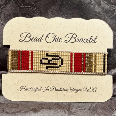 Pendleton Round-Up Red RU Beaded Bracelet