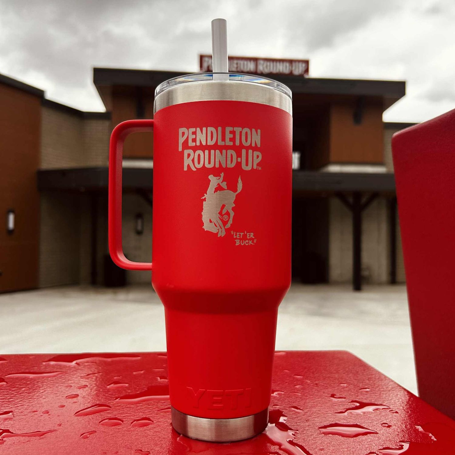 Pendleton Round-Up YETI 42oz Red Straw Tumbler
