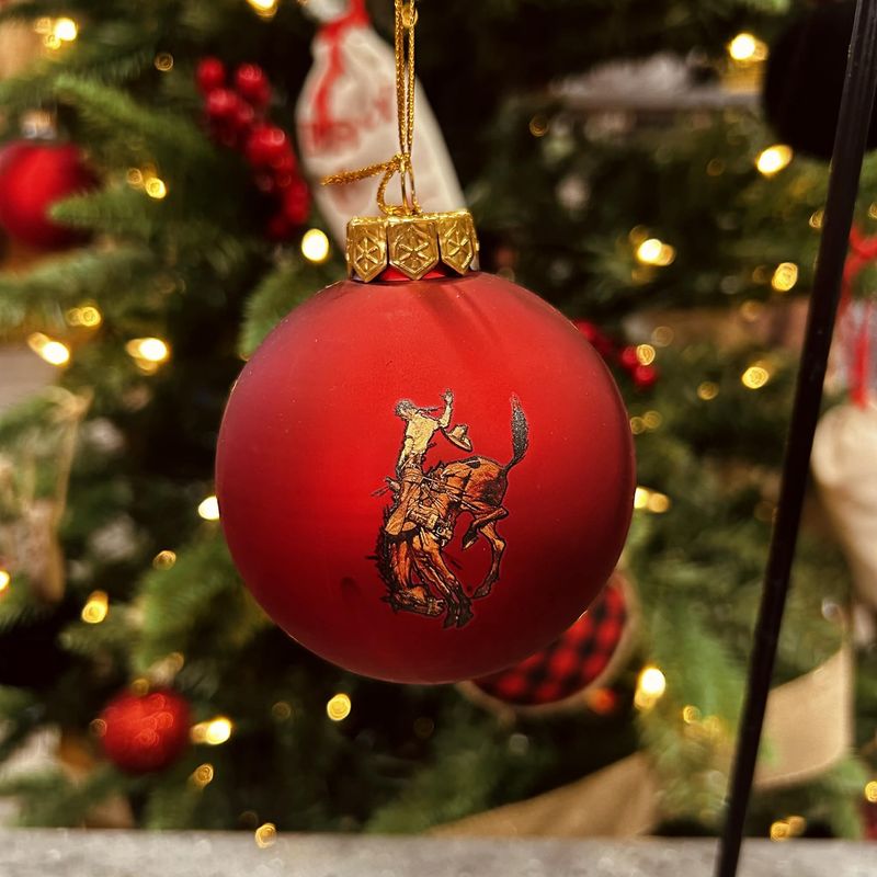 Pendleton Round-Up Red Ball Ornament