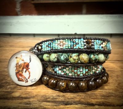 Pendleton Round-Up Full Color Bucking Horse Wrap Bracelet