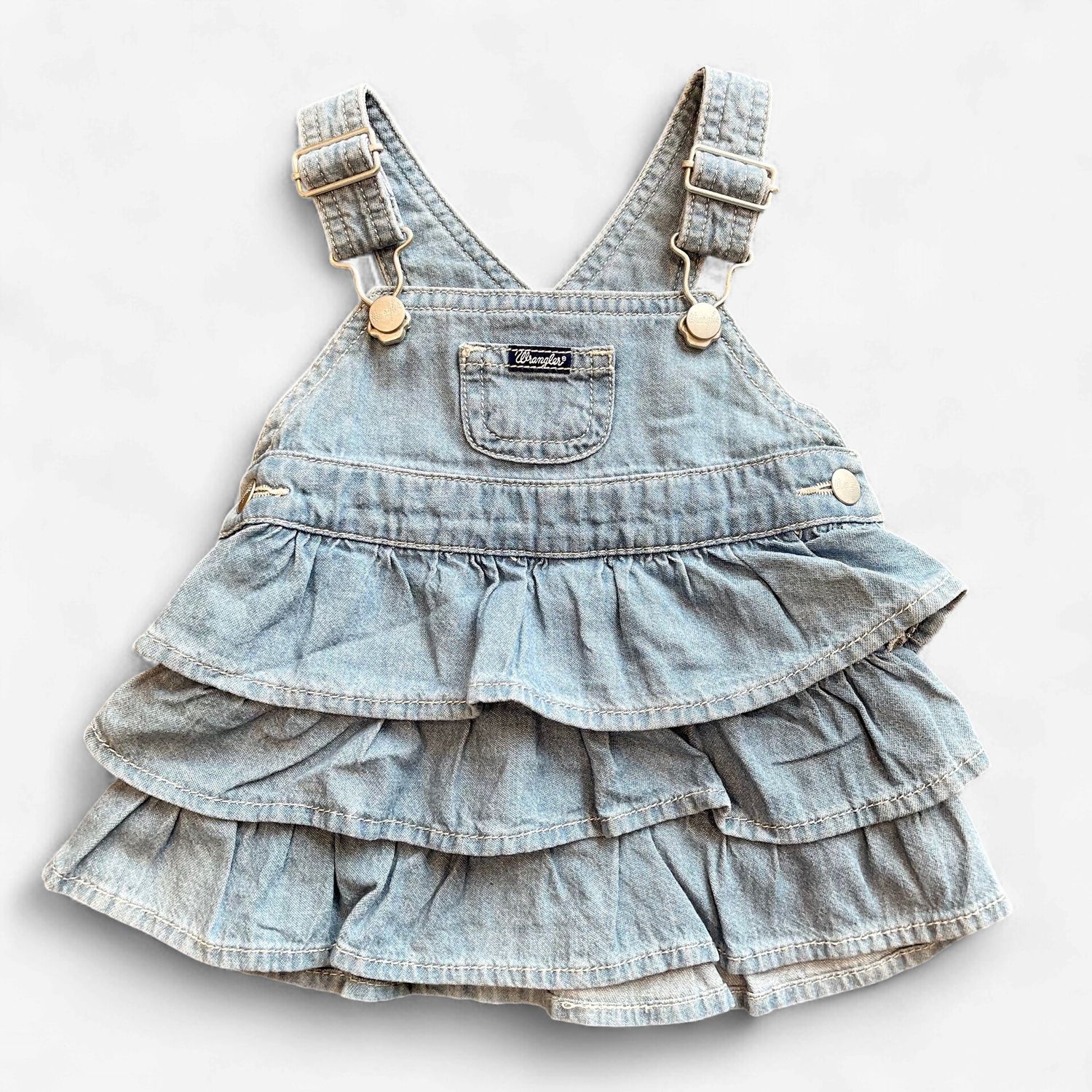 Infant Wrangler Pendleton Round-Up Denim Ruffle Dress