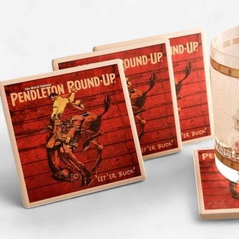 Pendleton Round-Up Barnwood Coaster Set