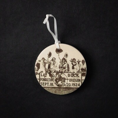 Pendleton Round-Up Four Cowgirl Ceramic Ornament