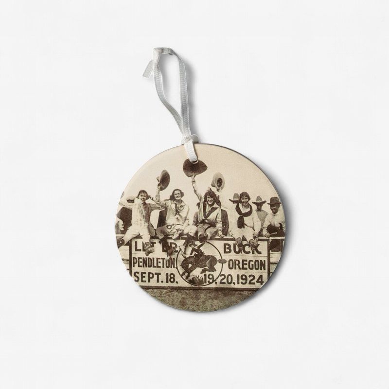 Pendleton Round-Up Four Cowgirl Ceramic Ornament