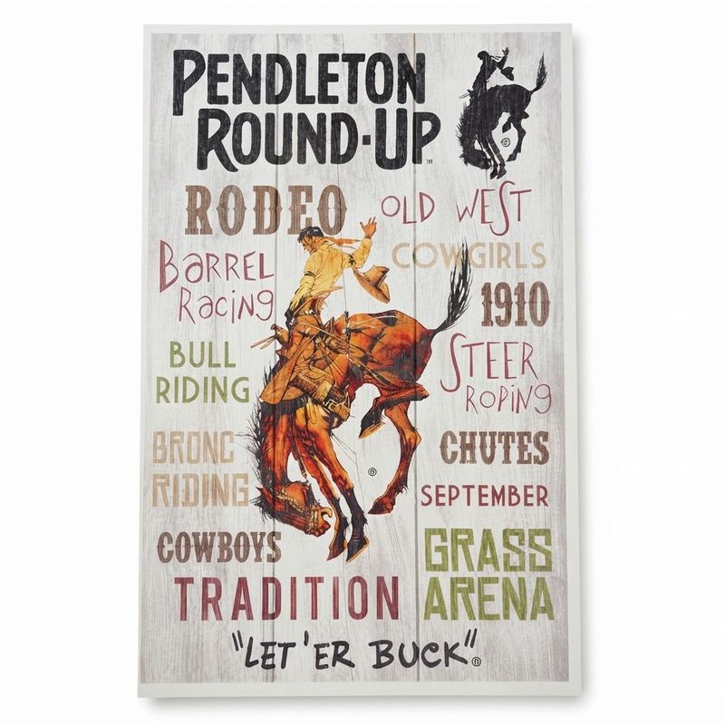 Pendleton Round-Up Typography Postcard
