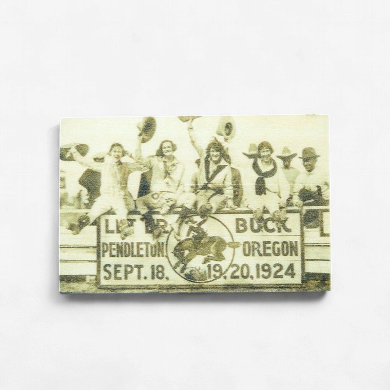 Pendleton Round-Up Wooden Four Cowgirls Magnet
