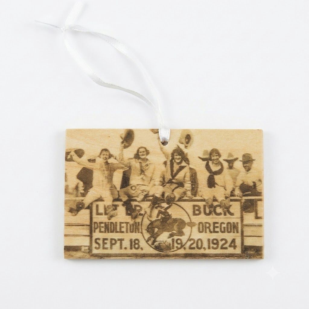 Pendleton Round-Up Wooden Four Cowgirl Ornament