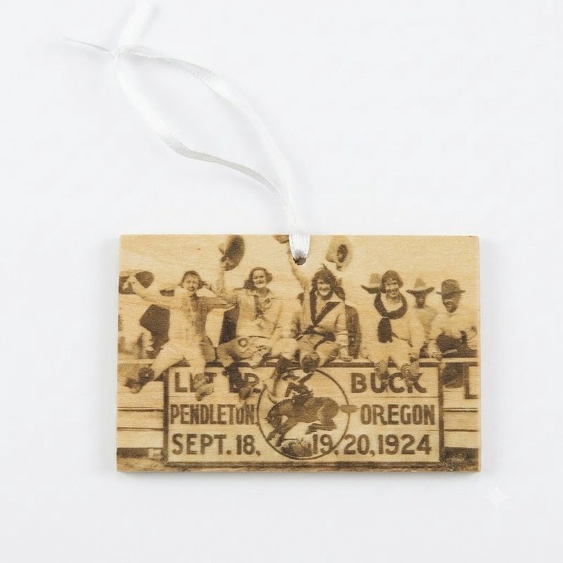 Pendleton Round-Up Wooden Four Cowgirl Ornament