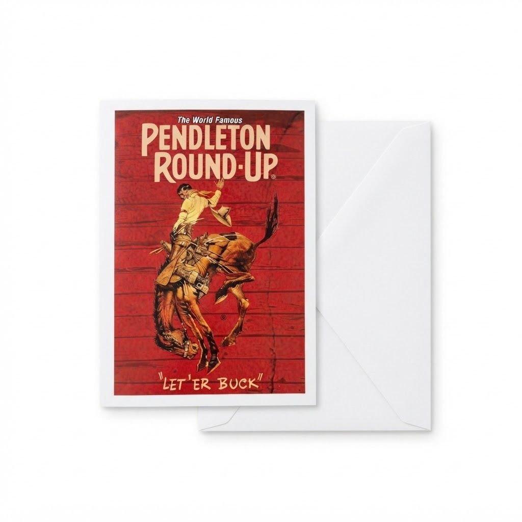 Single Pendleton Round-Up Barnwood Greeting Card