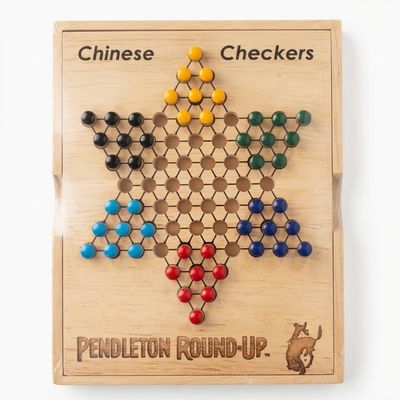 Pendleton Round-Up Teak Chinese Checkers Set