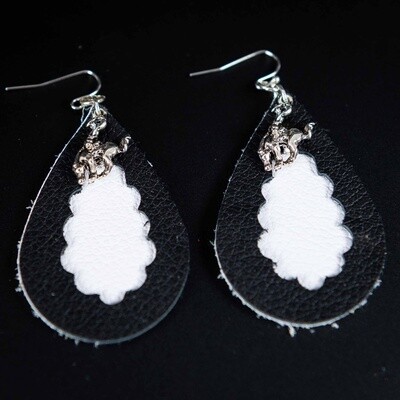 Pendleton Round-Up Layered Leather Teardrop Earrings