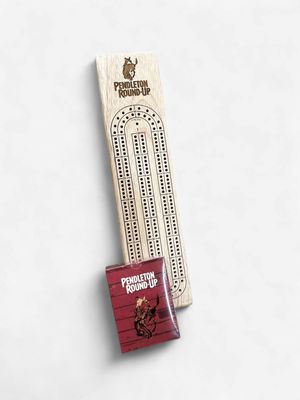 Pendleton Round-Up Teak Cribbage Board