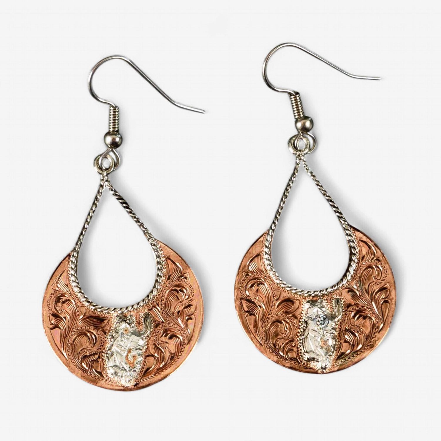 Pendleton Round-Up Vogt Copper Disc Earrings