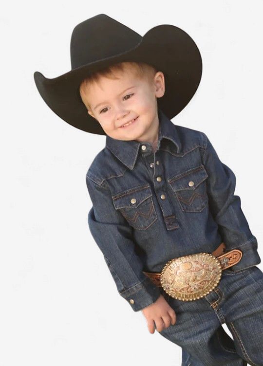 Infant Wrangler Pendleton Round-Up Denim Onesie