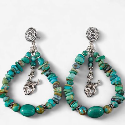 Pendleton Round-Up Turquoise Teardrop Earrings