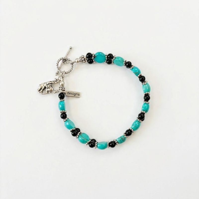 Pendleton Round-Up Turquoise and Onyx Stone Bracelet