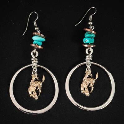Pendleton Round-Up Vogt Turquoise Copper Earrings