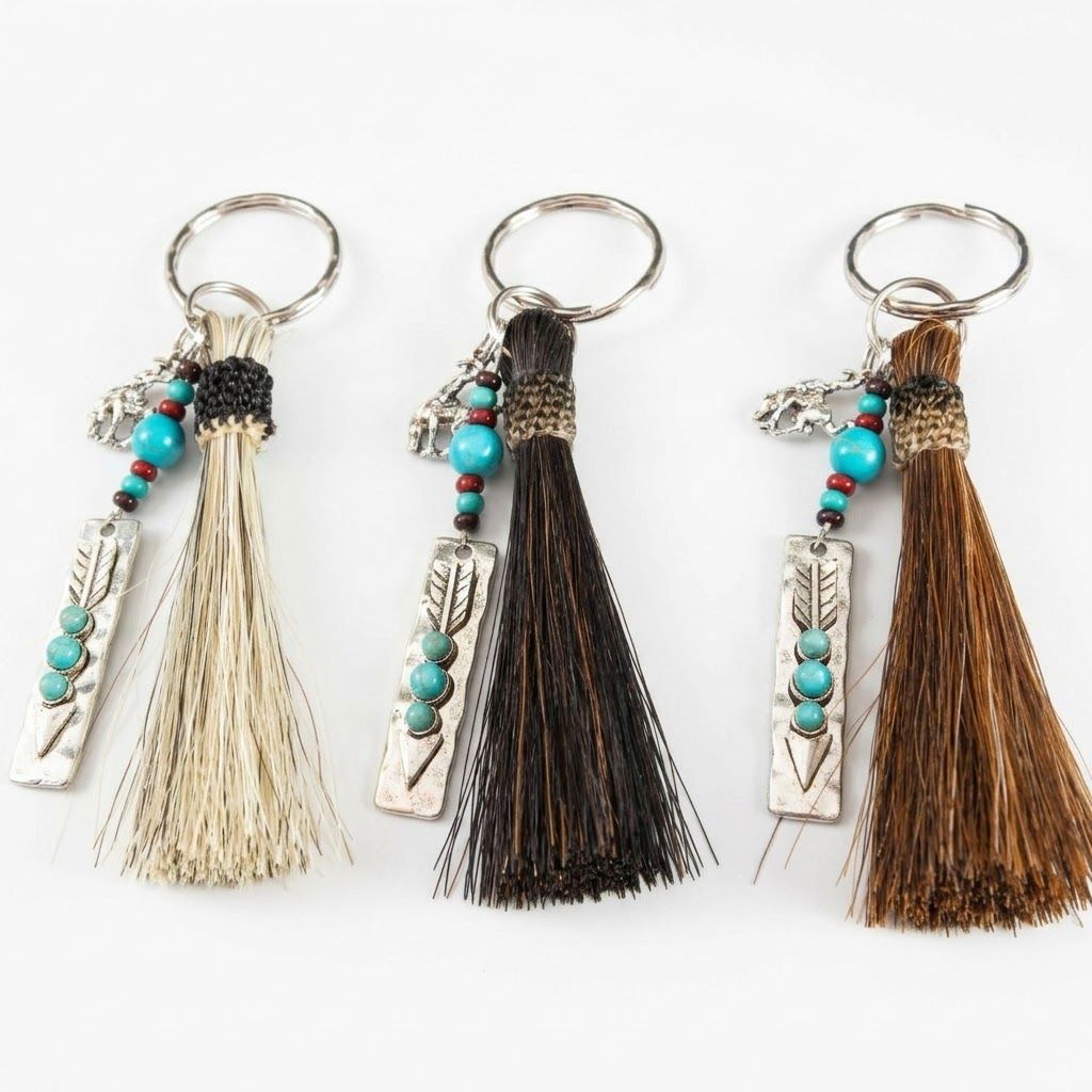 Pendleton Round-Up Horse Hair Arrow Keychain
