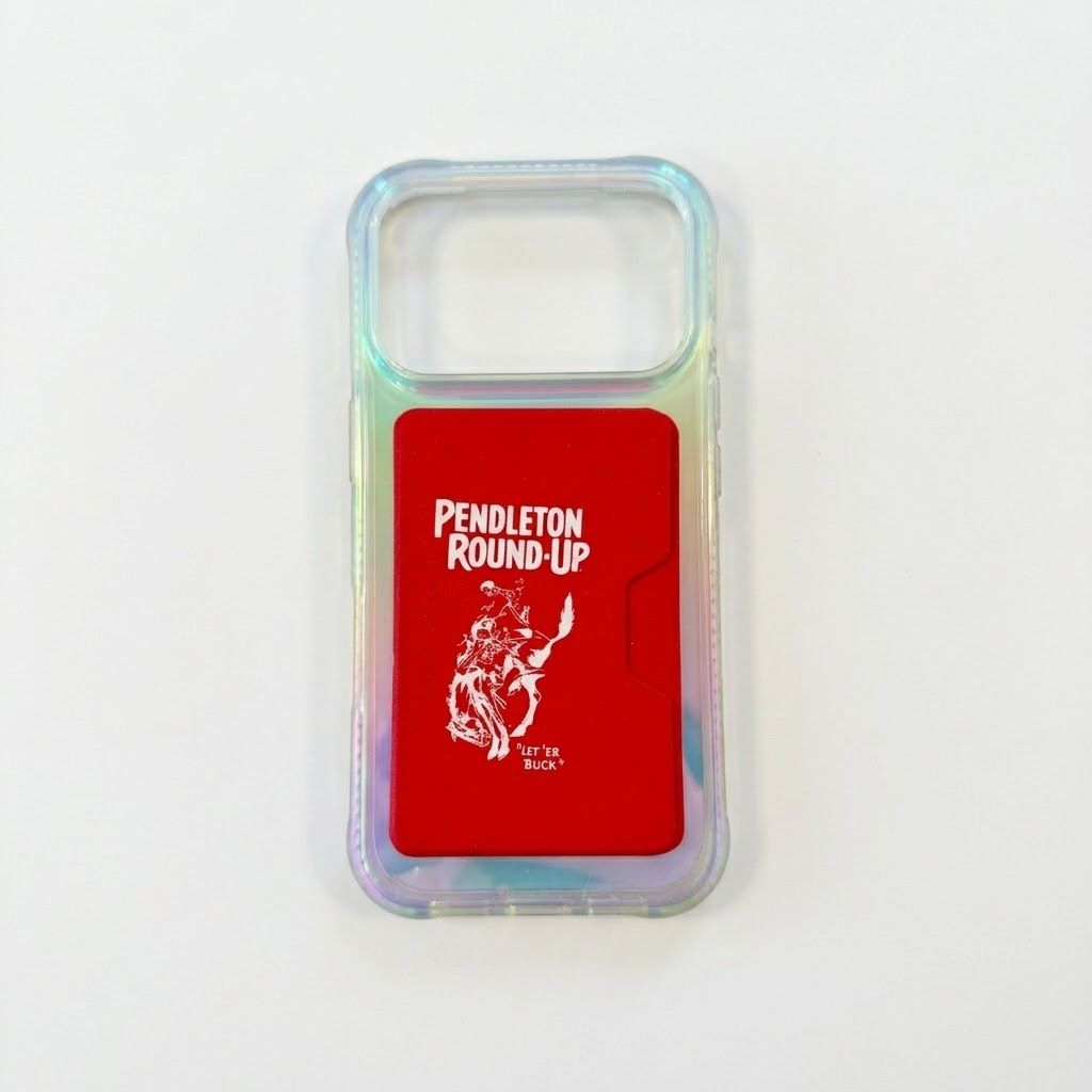 Red Pendleton Round-Up Silicone Phone Wallet