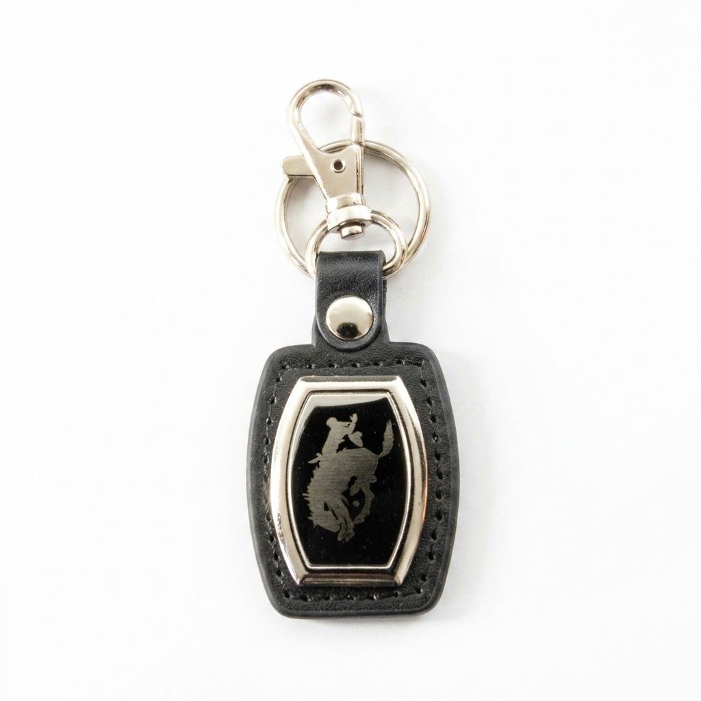 Pendleton Round-Up Black Leather Keychain