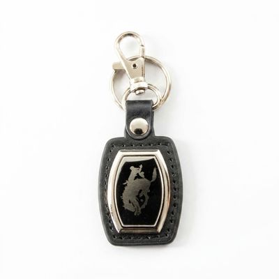 Pendleton Round-Up Black Leather Keychain
