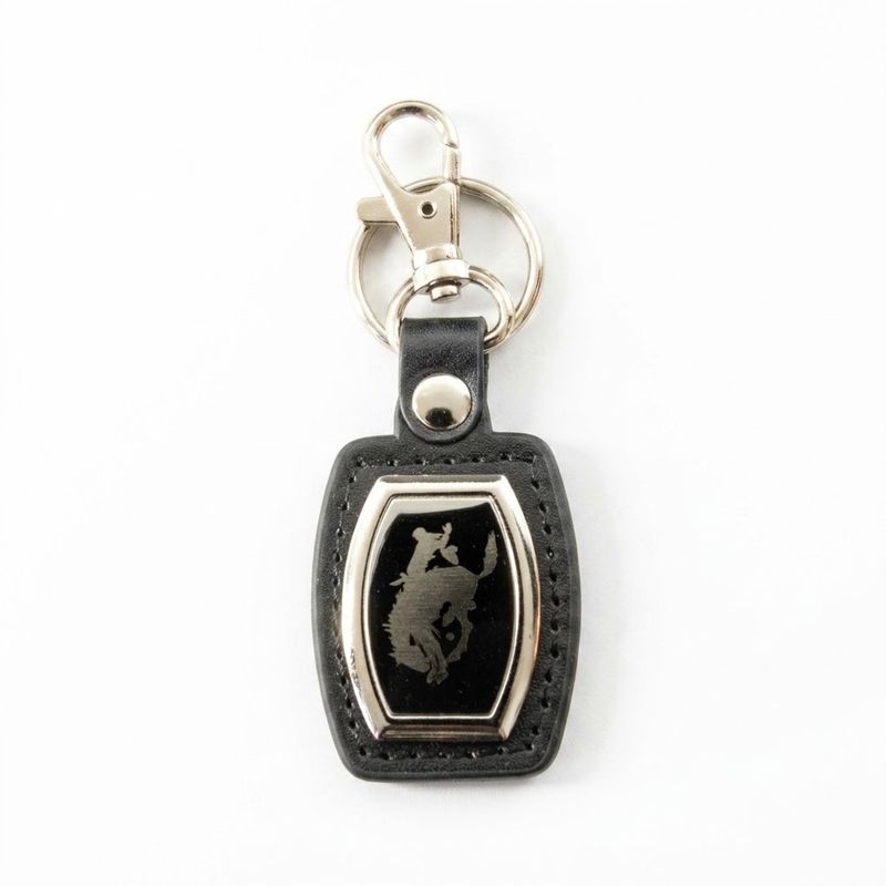 Pendleton Round-Up Black Leather Keychain