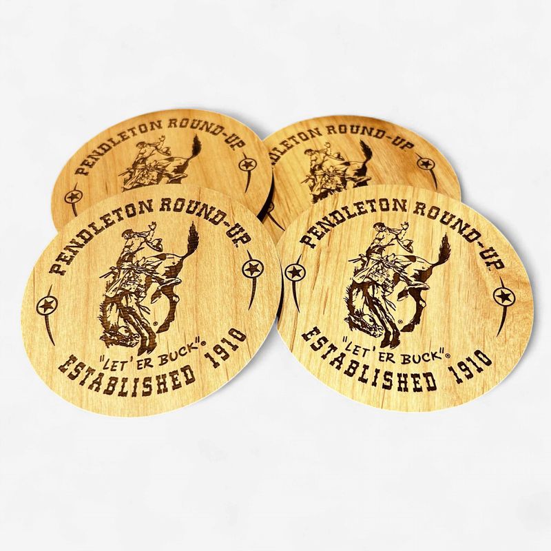 Pendleton Round-Up Alder Wood Coaster Set