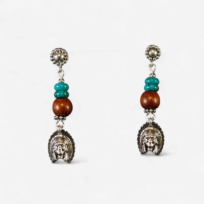 Happy Canyon Turquoise Wood Earrings