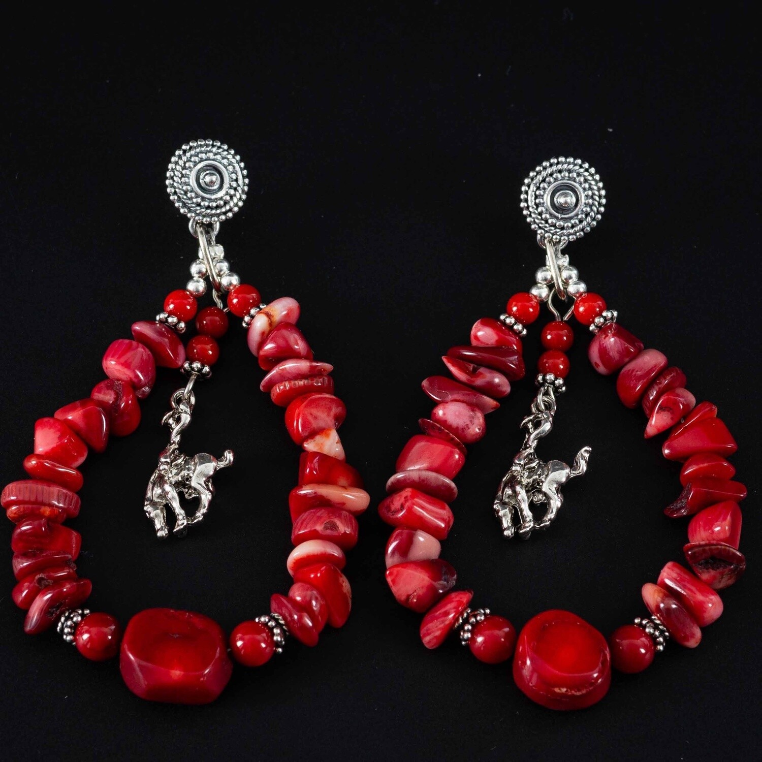 Pendleton Round-Up Coral Teardrop Earrings