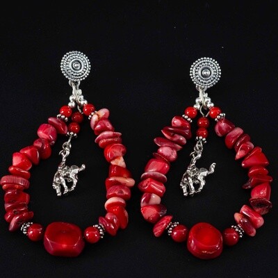 Pendleton Round-Up Coral Teardrop Earrings