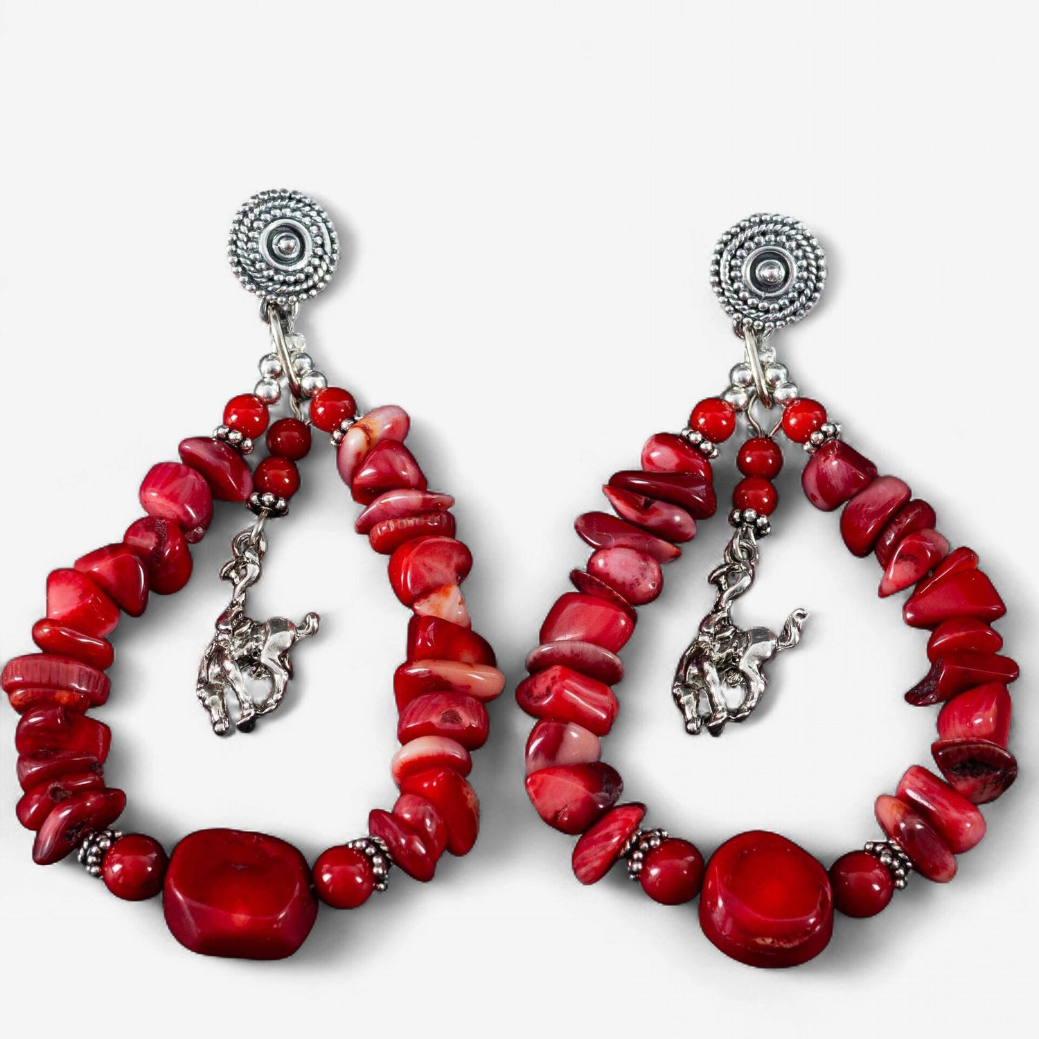 Pendleton Round-Up Coral Teardrop Earrings