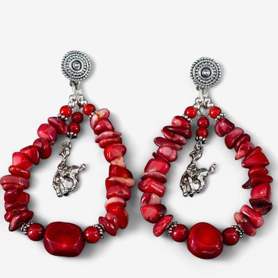 Pendleton Round-Up Coral Teardrop Earrings