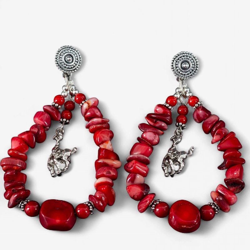 Pendleton Round-Up Coral Teardrop Earrings