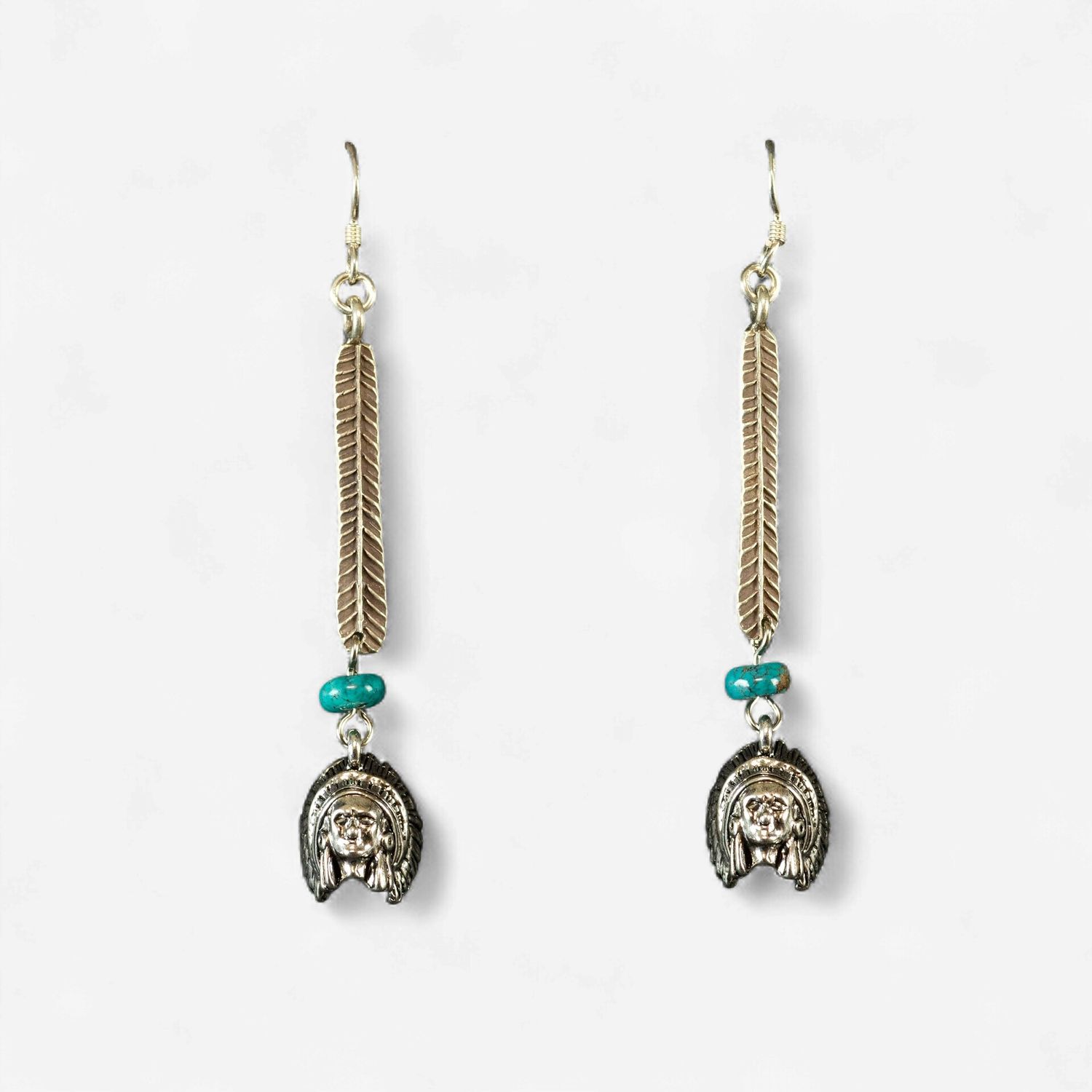 Happy Canyon Feather Turquoise Earrings