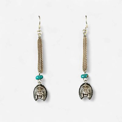 Happy Canyon Feather Turquoise Earrings
