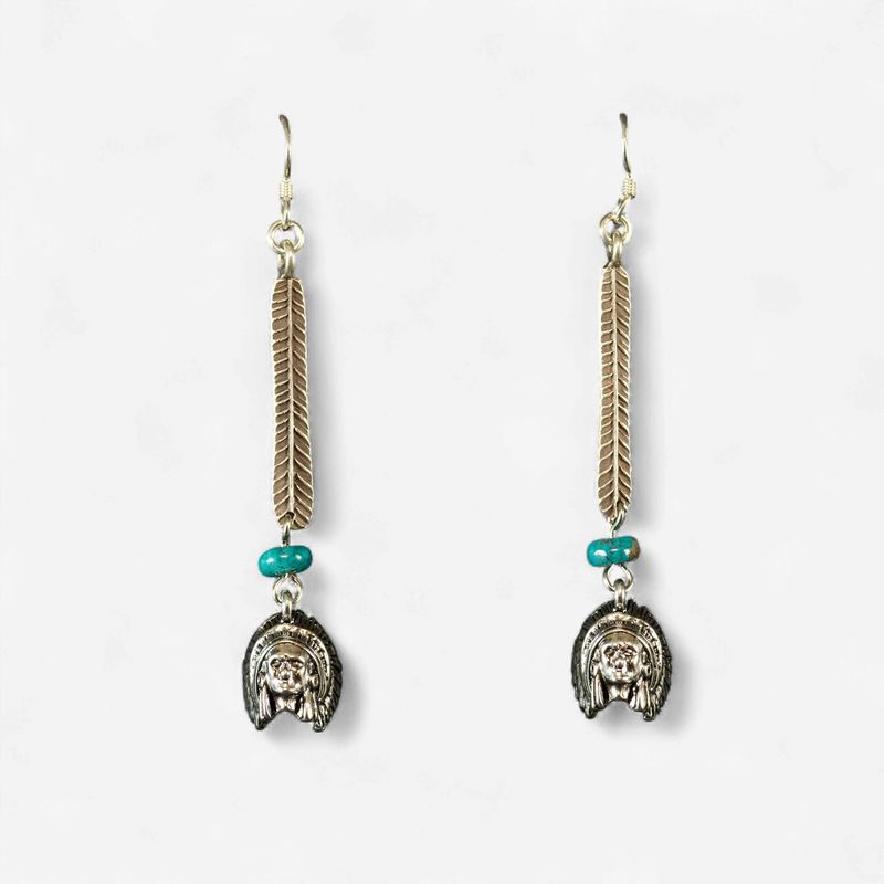 Happy Canyon Feather Turquoise Earrings