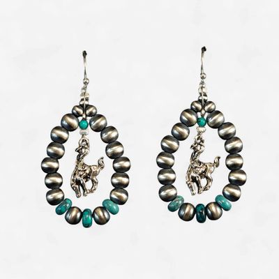 Pendleton Round-Up Navajo Pearl Turquoise Earrings