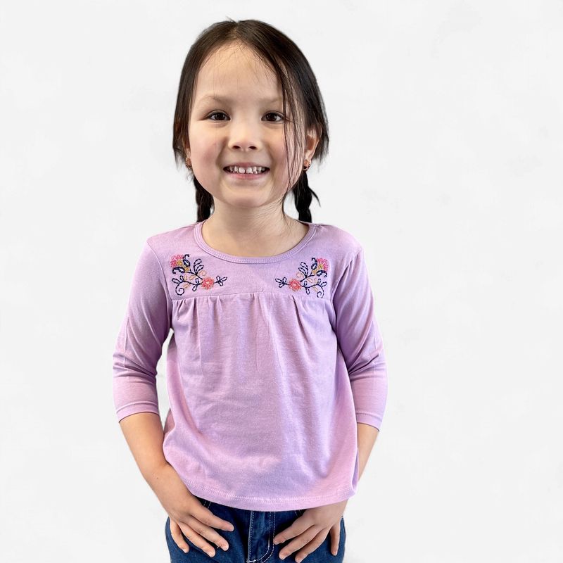 Toddler Girls Wrangler Pendleton Round-Up Embroidered Long Sleeve Tee