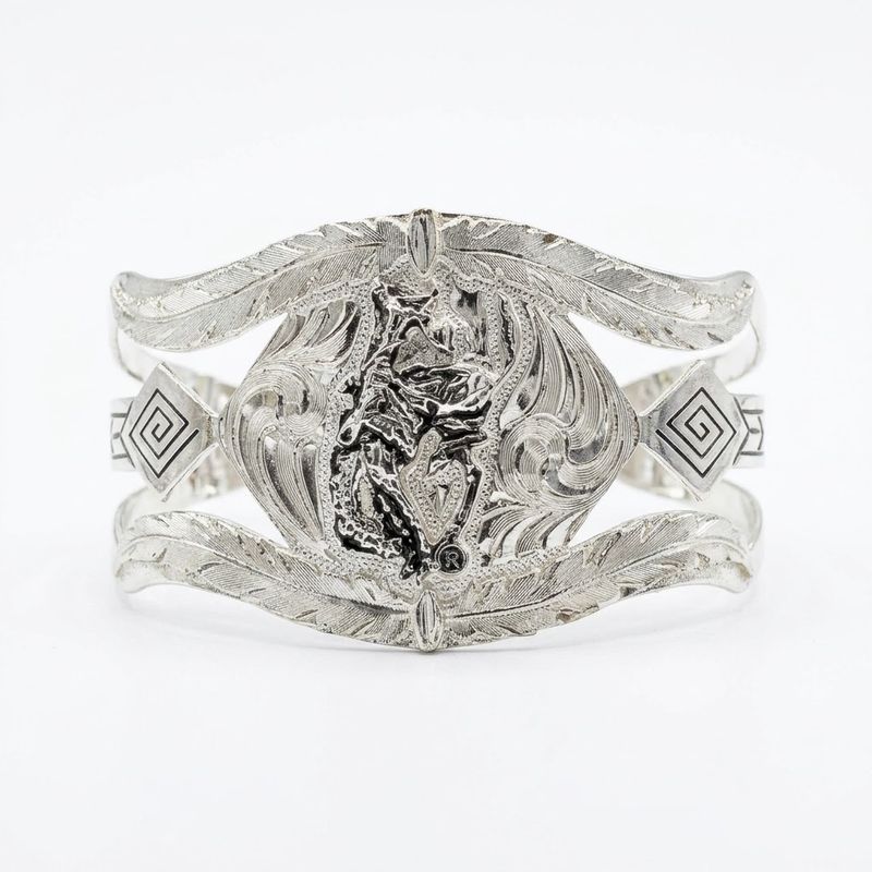 Pendleton Round-Up Montana Silversmiths Feather Cut Out Cuff