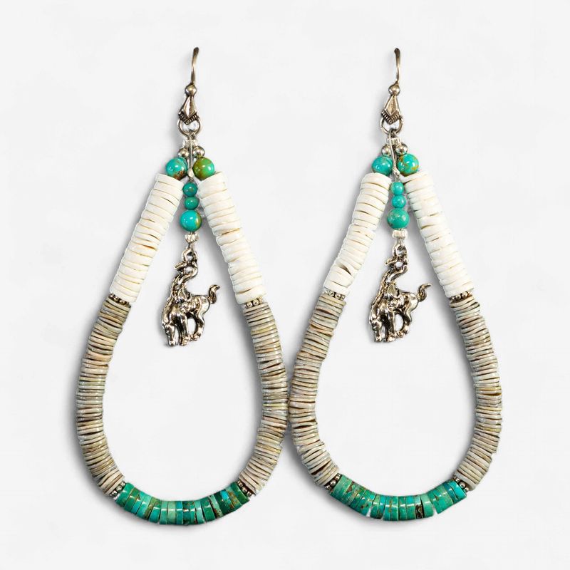 Pendleton Round-Up Turquoise Shell Earrings