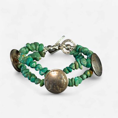 Pendleton Round-Up Triple Nickel Turquoise Bracelet