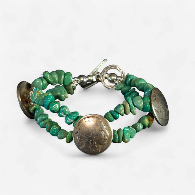Pendleton Round-Up Triple Nickel Turquoise Bracelet