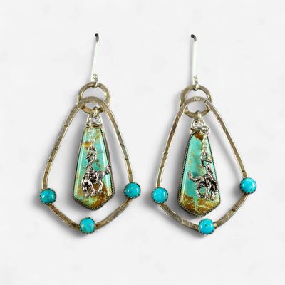 Pendleton Round-Up Turquoise Statement Earrings